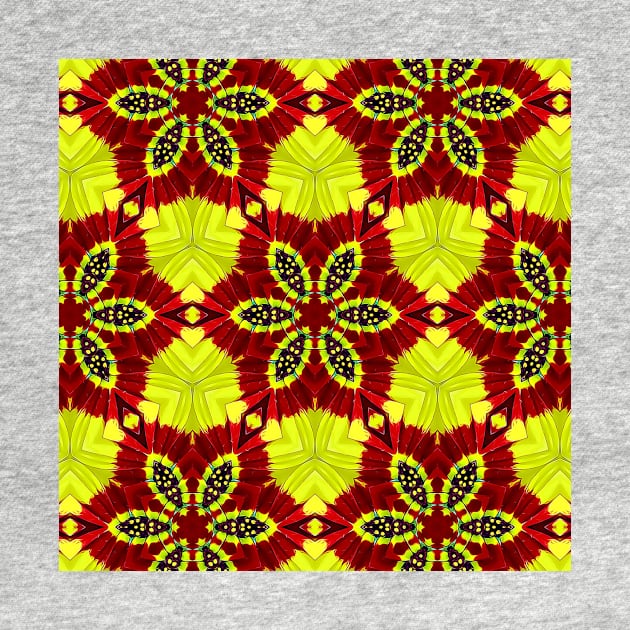 Red Yellow Chysanthemum Pattern Number 9 by BubbleMench